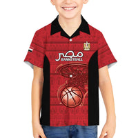 Egypt Basketball Custom Family Matching Off The Shoulder Long Sleeve Dress and Hawaiian Shirt Go Pharaohs - Wonder Print Shop