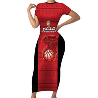 Egypt Basketball Custom Family Matching Short Sleeve Bodycon Dress and Hawaiian Shirt Go Pharaohs - Wonder Print Shop