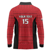 Egypt Basketball Custom Long Sleeve Polo Shirt Go Pharaohs - Wonder Print Shop