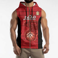 Egypt Basketball Custom Sleeveless Zip Hoodie Go Pharaohs - Wonder Print Shop