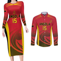 Angola Basketball Custom Couples Matching Long Sleeve Bodycon Dress and Long Sleeve Button Shirt Go Champions - Wonder Print Shop