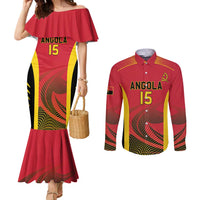 Angola Basketball Custom Couples Matching Mermaid Dress and Long Sleeve Button Shirt Go Champions - Wonder Print Shop