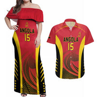 Angola Basketball Custom Couples Matching Off Shoulder Maxi Dress and Hawaiian Shirt Go Champions - Wonder Print Shop