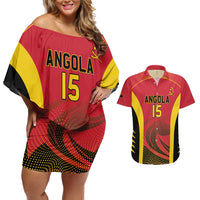 Angola Basketball Custom Couples Matching Off Shoulder Short Dress and Hawaiian Shirt Go Champions - Wonder Print Shop