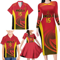 Angola Basketball Custom Family Matching Long Sleeve Bodycon Dress and Hawaiian Shirt Go Champions - Wonder Print Shop
