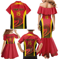 Angola Basketball Custom Family Matching Mermaid Dress and Hawaiian Shirt Go Champions - Wonder Print Shop