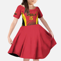 Angola Basketball Custom Family Matching Off The Shoulder Long Sleeve Dress and Hawaiian Shirt Go Champions - Wonder Print Shop