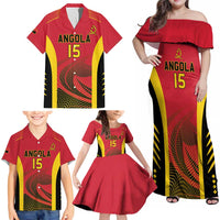 Angola Basketball Custom Family Matching Off Shoulder Maxi Dress and Hawaiian Shirt Go Champions - Wonder Print Shop