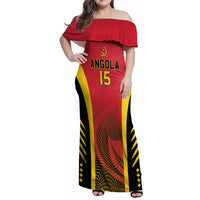 Angola Basketball Custom Family Matching Off Shoulder Maxi Dress and Hawaiian Shirt Go Champions - Wonder Print Shop