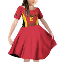 Angola Basketball Custom Family Matching Off Shoulder Short Dress and Hawaiian Shirt Go Champions - Wonder Print Shop