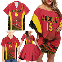 Angola Basketball Custom Family Matching Off Shoulder Short Dress and Hawaiian Shirt Go Champions - Wonder Print Shop