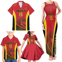 Angola Basketball Custom Family Matching Tank Maxi Dress and Hawaiian Shirt Go Champions - Wonder Print Shop
