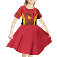 Angola Basketball Custom Kid Short Sleeve Dress Go Champions - Wonder Print Shop