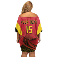 Angola Basketball Custom Off Shoulder Short Dress Go Champions - Wonder Print Shop