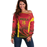Angola Basketball Custom Off Shoulder Sweater Go Champions - Wonder Print Shop