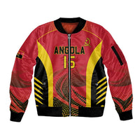 Angola Basketball Custom Sleeve Zip Bomber Jacket Go Champions - Wonder Print Shop