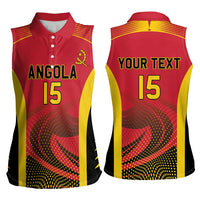 Angola Basketball Custom Women Sleeveless Polo Shirt Go Champions - Wonder Print Shop
