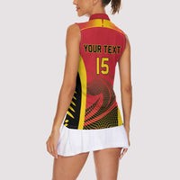 Angola Basketball Custom Women Sleeveless Polo Shirt Go Champions - Wonder Print Shop