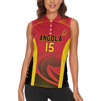 Angola Basketball Custom Women Sleeveless Polo Shirt Go Champions - Wonder Print Shop