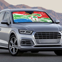 Equatorial Guinea Independence Day Auto Sun Shade Coat Of Arms With Map - Wonder Print Shop