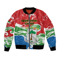 Personalized Equatorial Guinea Independence Day Bomber Jacket Coat Of Arms With Map - Wonder Print Shop