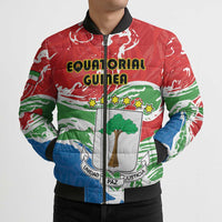 Personalized Equatorial Guinea Independence Day Bomber Puffer Jacket Coat Of Arms With Map - Wonder Print Shop