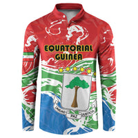 Personalized Equatorial Guinea Independence Day Button Sweatshirt Coat Of Arms With Map - Wonder Print Shop