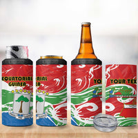 Personalized Equatorial Guinea Independence Day 4 in 1 Can Cooler Tumbler Coat Of Arms With Map - Wonder Print Shop