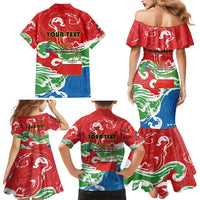 Personalized Equatorial Guinea Independence Day Family Matching Mermaid Dress and Hawaiian Shirt Coat Of Arms With Map - Wonder Print Shop