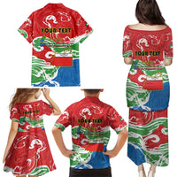 Personalized Equatorial Guinea Independence Day Family Matching Puletasi and Hawaiian Shirt Coat Of Arms With Map - Wonder Print Shop