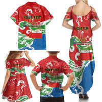 Personalized Equatorial Guinea Independence Day Family Matching Summer Maxi Dress and Hawaiian Shirt Coat Of Arms With Map - Wonder Print Shop
