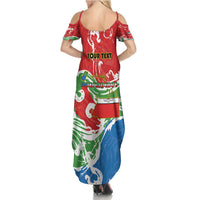 Personalized Equatorial Guinea Independence Day Family Matching Summer Maxi Dress and Hawaiian Shirt Coat Of Arms With Map - Wonder Print Shop