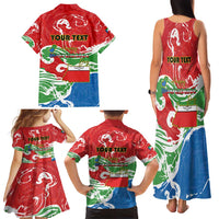 Personalized Equatorial Guinea Independence Day Family Matching Tank Maxi Dress and Hawaiian Shirt Coat Of Arms With Map - Wonder Print Shop
