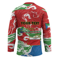 Personalized Equatorial Guinea Independence Day Hockey Jersey Coat Of Arms With Map - Wonder Print Shop