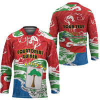 Personalized Equatorial Guinea Independence Day Hockey Jersey Coat Of Arms With Map - Wonder Print Shop