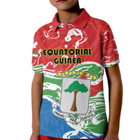 Personalized Equatorial Guinea Independence Day Kid Polo Shirt Coat Of Arms With Map - Wonder Print Shop