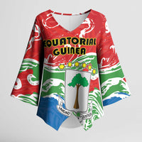 Personalized Equatorial Guinea Independence Day Kimono Sleeve Blouse Coat Of Arms With Map - Wonder Print Shop