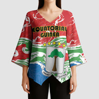 Personalized Equatorial Guinea Independence Day Kimono Sleeve Blouse Coat Of Arms With Map - Wonder Print Shop