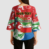 Personalized Equatorial Guinea Independence Day Kimono Sleeve Blouse Coat Of Arms With Map - Wonder Print Shop