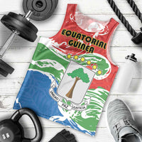 Personalized Equatorial Guinea Independence Day Men Tank Top Coat Of Arms With Map - Wonder Print Shop