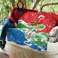 Equatorial Guinea Independence Day Quilt Coat Of Arms With Map - Wonder Print Shop