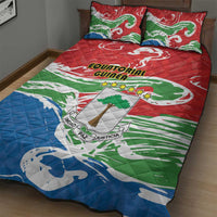 Equatorial Guinea Independence Day Quilt Bed Set Coat Of Arms With Map - Wonder Print Shop