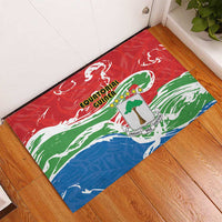 Equatorial Guinea Independence Day Rubber Doormat Coat Of Arms With Map - Wonder Print Shop
