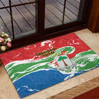 Equatorial Guinea Independence Day Rubber Doormat Coat Of Arms With Map - Wonder Print Shop