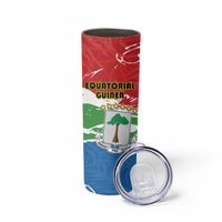 Personalized Equatorial Guinea Independence Day Skinny Tumbler Coat Of Arms With Map - Wonder Print Shop