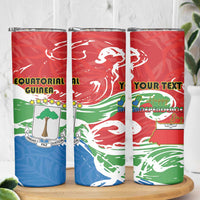 Personalized Equatorial Guinea Independence Day Skinny Tumbler Coat Of Arms With Map - Wonder Print Shop