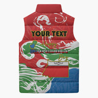 Personalized Equatorial Guinea Independence Day Sleeveless Puffer Jacket Coat Of Arms With Map - Wonder Print Shop