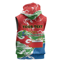 Personalized Equatorial Guinea Independence Day Sleeveless Zip Hoodie Coat Of Arms With Map - Wonder Print Shop