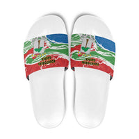 Equatorial Guinea Independence Day Slide Sandals Coat Of Arms With Map - Wonder Print Shop