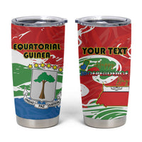 Personalized Equatorial Guinea Independence Day Tumbler Cup Coat Of Arms With Map - Wonder Print Shop